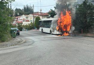 Θεσσαλονίκη: Φωτιά ξέσπασε σε αστικό λεωφορείο στο Πανόραμα